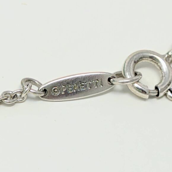 Tiffany Elsa Peretti Mesh Fringe Pendant necklace sterling with small pearls - Picture 8 of 11